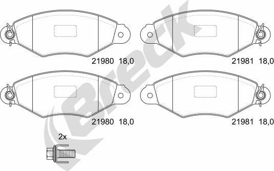 Breck 21980 00 702 00 - Brake Pad Set, disc brake autospares.lv