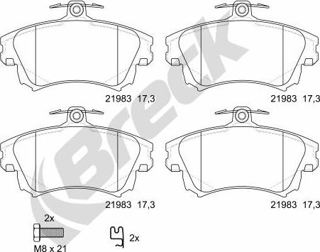 Breck 21983 00 701 10 - Brake Pad Set, disc brake autospares.lv