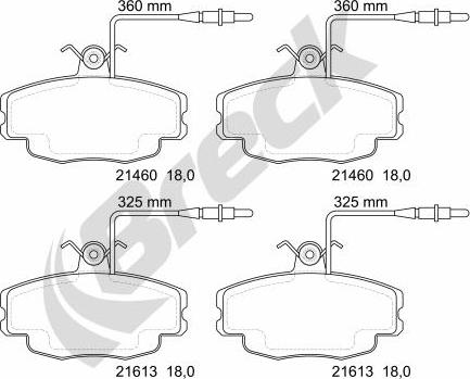 Breck 21460 00 702 10 - Brake Pad Set, disc brake autospares.lv