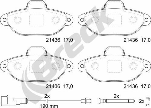 Breck 21436 00 702 10 - Brake Pad Set, disc brake autospares.lv