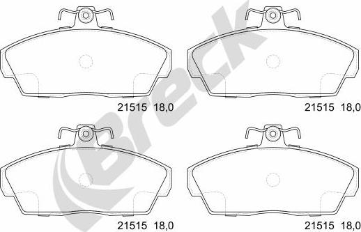 Breck 21515 00 702 10 - Brake Pad Set, disc brake autospares.lv