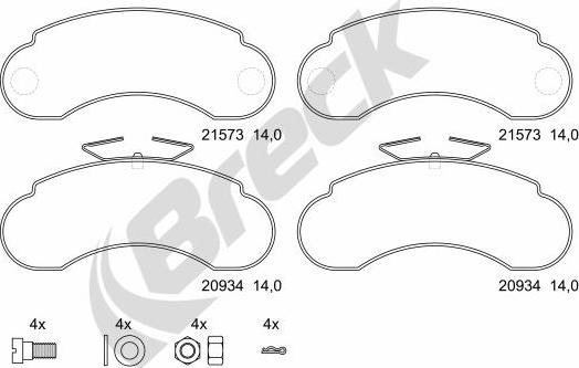 Breck 21573 00 706 00 - Brake Pad Set, disc brake autospares.lv