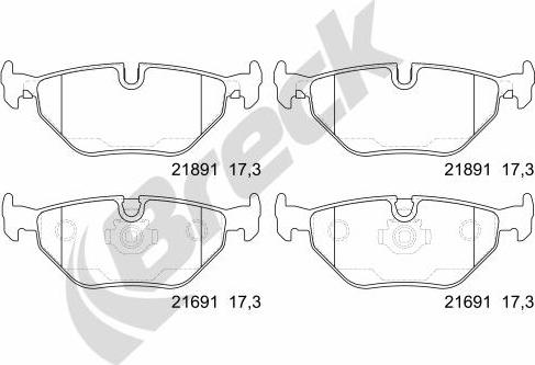 Breck 21691 00 702 00 - Brake Pad Set, disc brake autospares.lv