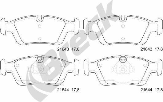 Breck 21643 00 701 00 - Brake Pad Set, disc brake autospares.lv