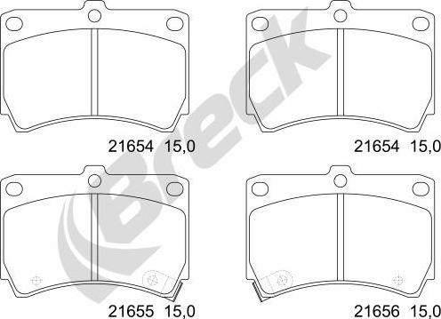 Breck 21654 00 702 10 - Brake Pad Set, disc brake autospares.lv