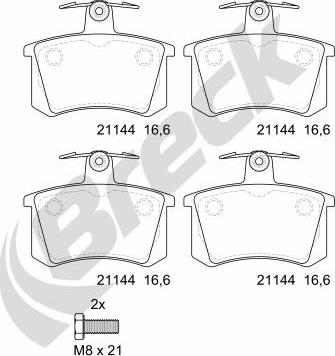 Breck 21144 00 704 00 - Brake Pad Set, disc brake autospares.lv