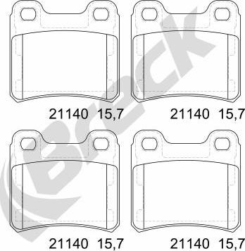 Breck 21140 00 704 00 - Brake Pad Set, disc brake autospares.lv