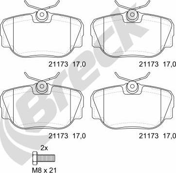 Breck 21173 00 701 00 - Brake Pad Set, disc brake autospares.lv