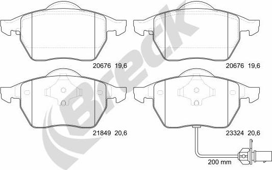 Breck 21849 00 701 10 - Brake Pad Set, disc brake autospares.lv