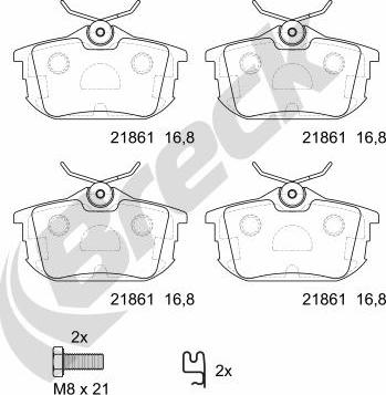 Breck 21861 10 704 10 - Brake Pad Set, disc brake autospares.lv