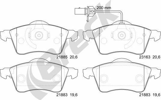 Breck 21885 00 701 10 - Brake Pad Set, disc brake autospares.lv