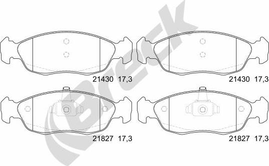 Breck 21827 00 702 00 - Brake Pad Set, disc brake autospares.lv