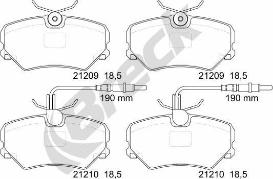 Breck 21209 00 501 10 - Brake Pad Set, disc brake autospares.lv