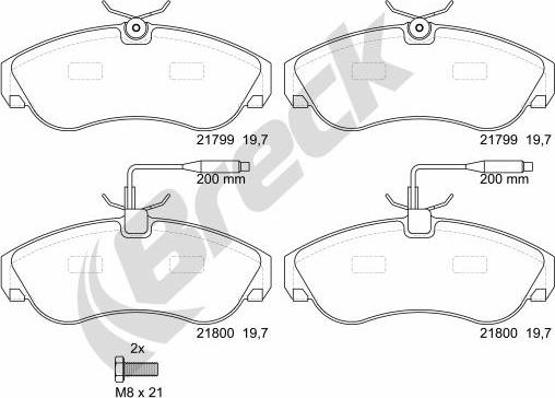 Breck 21799 00 703 10 - Brake Pad Set, disc brake autospares.lv