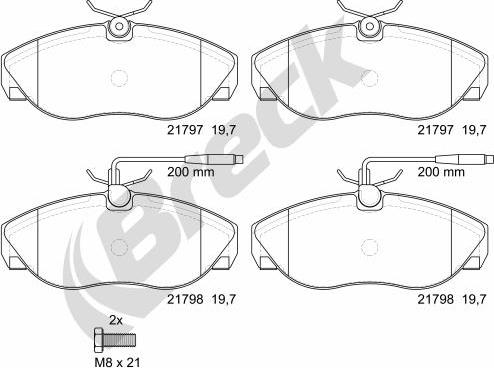 Breck 21797 00 703 10 - Brake Pad Set, disc brake autospares.lv