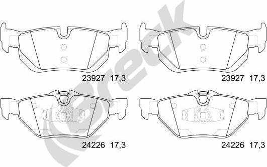 Breck 23927 00 704 00 - Brake Pad Set, disc brake autospares.lv