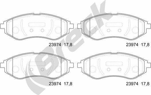 Breck 23974 00 702 00 - Brake Pad Set, disc brake autospares.lv