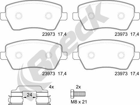 Breck 23973 00 702 00 - Brake Pad Set, disc brake autospares.lv