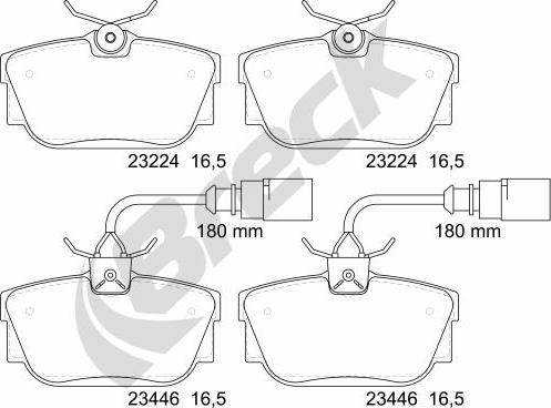 Breck 23446 00 702 10 - Brake Pad Set, disc brake autospares.lv