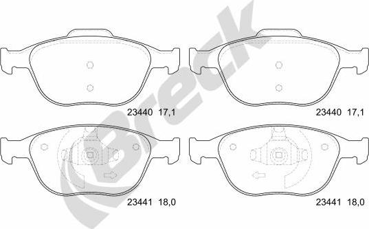 Breck 23440 00 701 00 - Brake Pad Set, disc brake autospares.lv