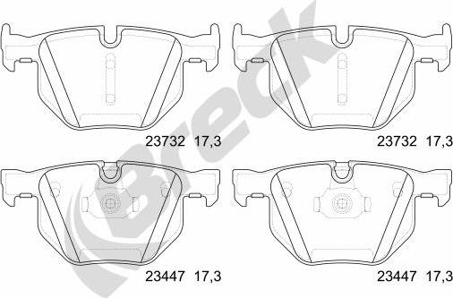 Breck 23447 00 554 10 - Brake Pad Set, disc brake autospares.lv