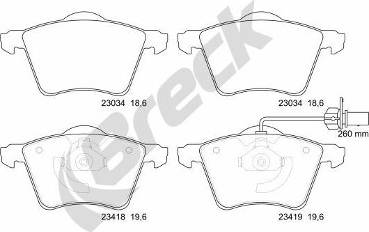 Breck 23418 00 703 10 - Brake Pad Set, disc brake autospares.lv