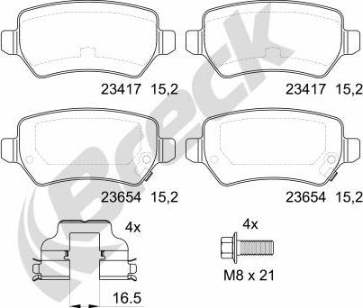 Breck 23417 00 704 10 - Brake Pad Set, disc brake autospares.lv