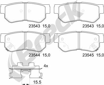 Breck 23543 00 704 10 - Brake Pad Set, disc brake autospares.lv