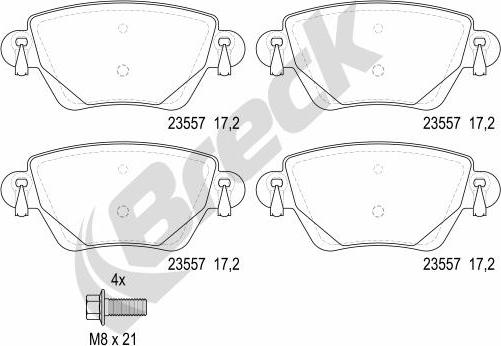 Breck 23557 00 704 10 - Brake Pad Set, disc brake autospares.lv