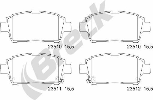 Breck 23510 00 702 10 - Brake Pad Set, disc brake autospares.lv