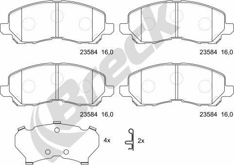 Breck 23584 00 701 00 - Brake Pad Set, disc brake autospares.lv