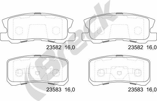 Breck 23582 00 702 00 - Brake Pad Set, disc brake autospares.lv