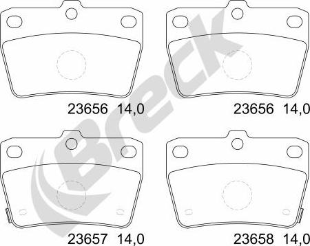 Breck 23656 00 702 10 - Brake Pad Set, disc brake autospares.lv