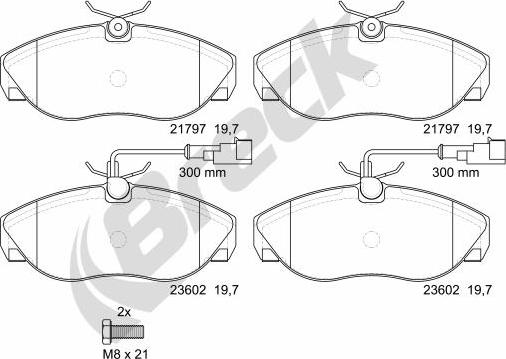 Breck 23602 00 703 10 - Brake Pad Set, disc brake autospares.lv