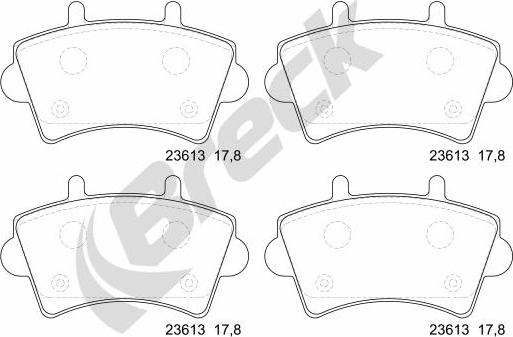 Breck 23613 00 703 00 - Brake Pad Set, disc brake autospares.lv