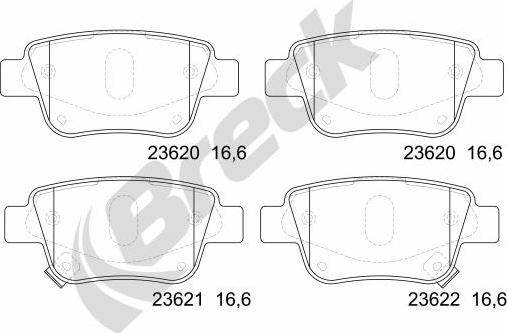 Breck 23620 00 702 10 - Brake Pad Set, disc brake autospares.lv