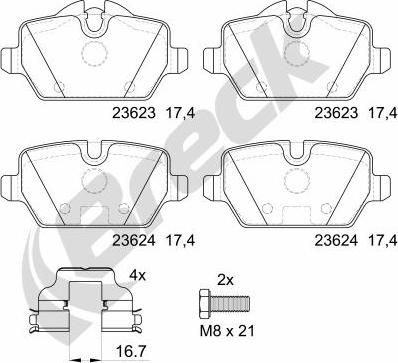 Breck 23623 00 704 00 - Brake Pad Set, disc brake autospares.lv