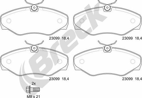 Breck 23099 00 703 00 - Brake Pad Set, disc brake autospares.lv