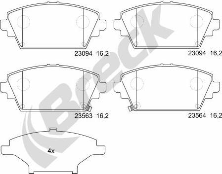 Breck 23094 00 701 00 - Brake Pad Set, disc brake autospares.lv