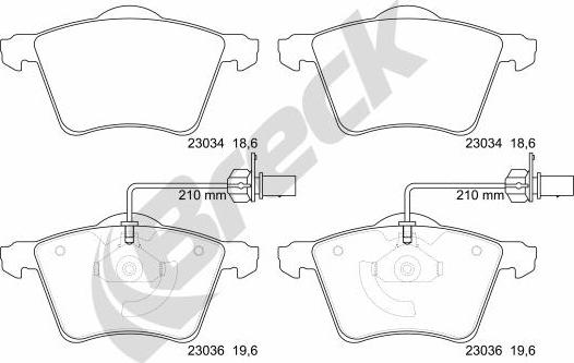 Breck 23034 00 703 10 - Brake Pad Set, disc brake autospares.lv