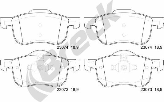 Breck 23073 00 703 00 - Brake Pad Set, disc brake autospares.lv