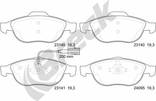 Breck 23141 00 701 10 - Brake Pad Set, disc brake autospares.lv