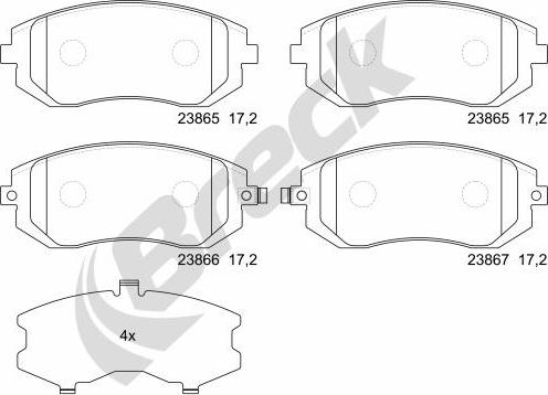 Breck 23865 00 701 00 - Brake Pad Set, disc brake autospares.lv