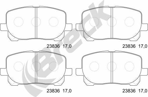 Breck 23836 00 701 00 - Brake Pad Set, disc brake autospares.lv