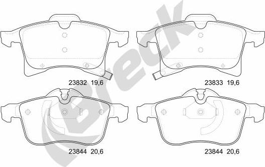 Breck 23832 00 702 10 - Brake Pad Set, disc brake autospares.lv