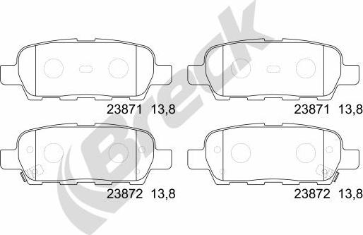 Breck 23871 00 702 10 - Brake Pad Set, disc brake autospares.lv