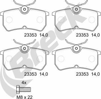 Breck 23353 00 704 00 - Brake Pad Set, disc brake autospares.lv