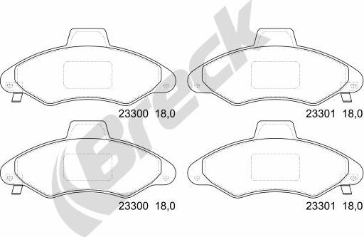 Breck 23300 00 702 10 - Brake Pad Set, disc brake autospares.lv