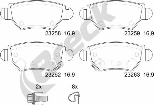 Breck 23258 00 704 10 - Brake Pad Set, disc brake autospares.lv