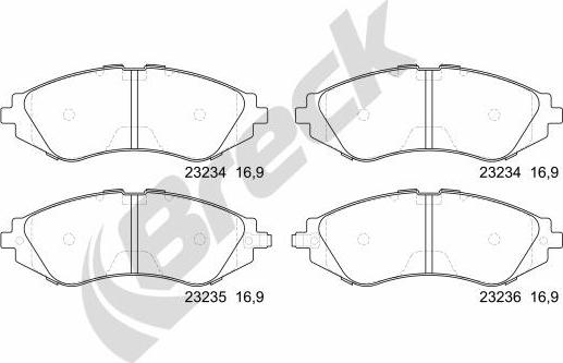 Breck 23234 00 701 10 - Brake Pad Set, disc brake autospares.lv